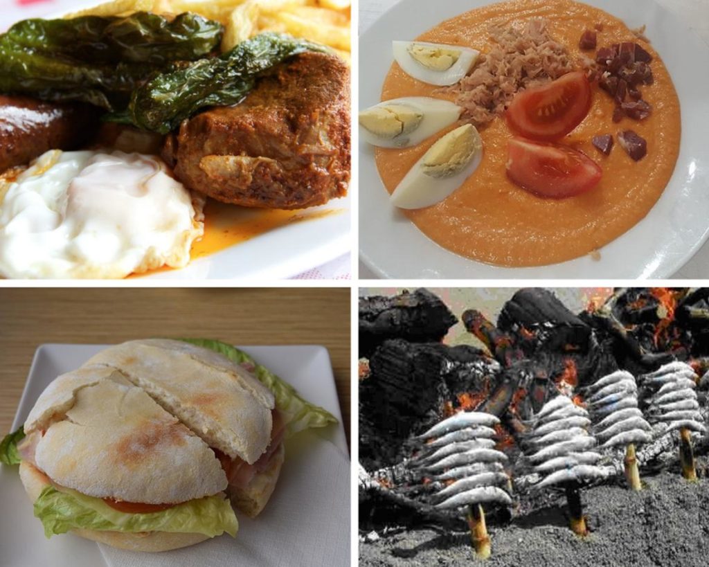 Típicos platos de la gastronomía malagueña