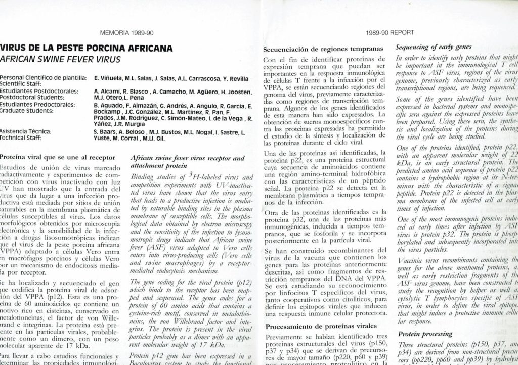 Publicación sobre el Virus de la Peste Porcina Africana (VPPA)